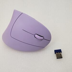 TECKNET Bluetooth Wireless Vertical Mouse (Purple / Lavender) with USB Receiver